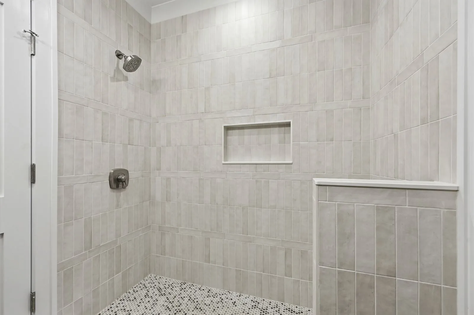 Tiled walk-in shower