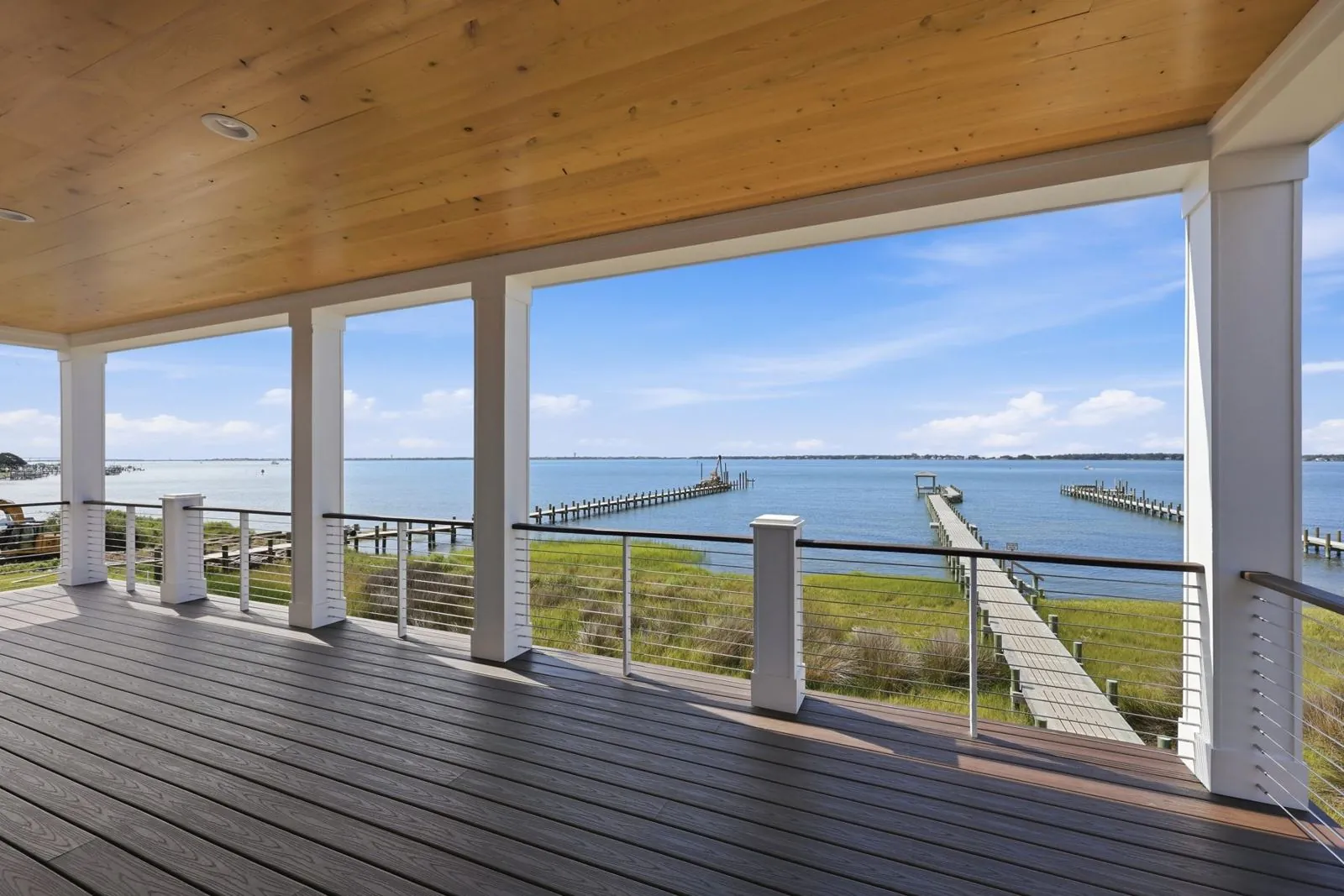 Covered porch over the sound
